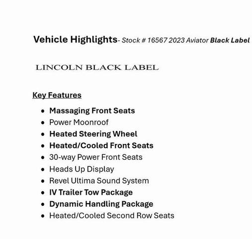 2023 lincoln aviator black label awd