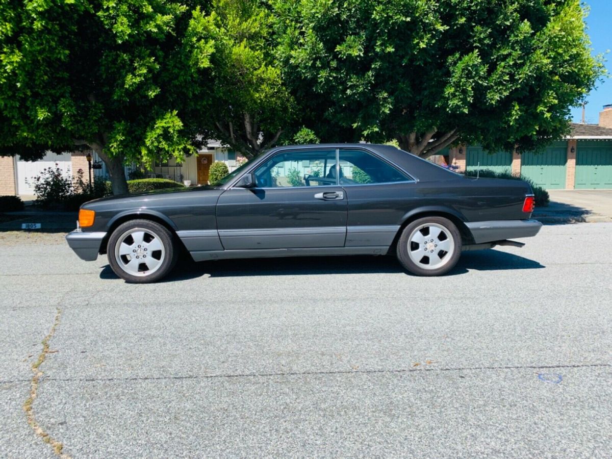 1989 mercedes benz 560sec, obsidian black metallic with black leather interior