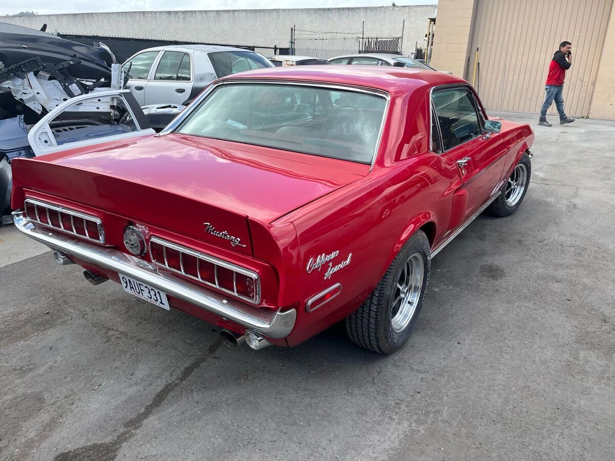 1968 ford mustang red rwd manual gt/cs