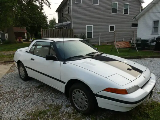 1992 mercury capri convertible, w / rare removable hardtop,new pearl white paint