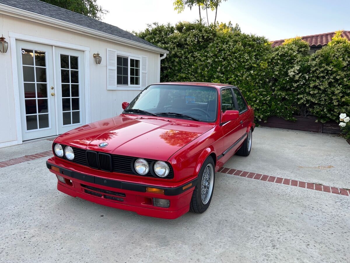1990 bmw 3-series coupe red rwd manual is