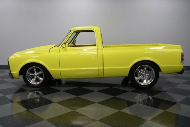 classic vintage chrome wilwood chevy full restoration yellow red holley headers