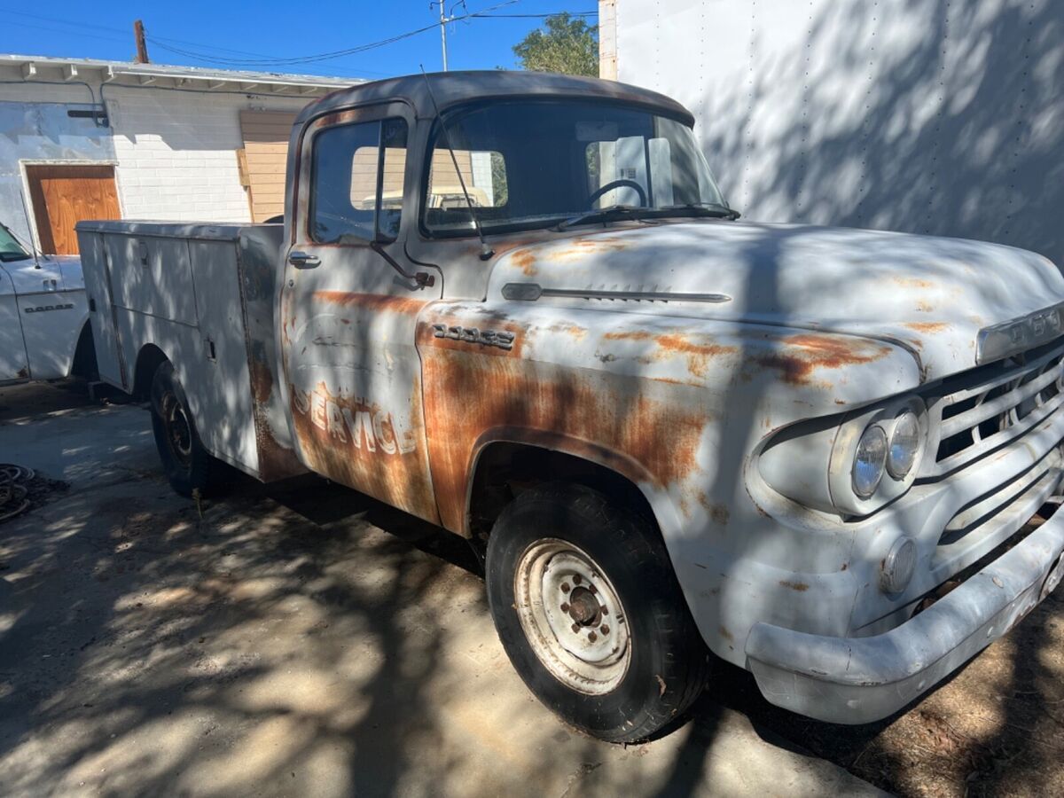 scarce california original vtg 1959 dodge d200 service truck w/utility bed n/r