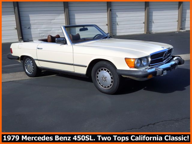 1979 mercedes benz 450sl roadster. 99.9% rust-free 2 tops california classic!