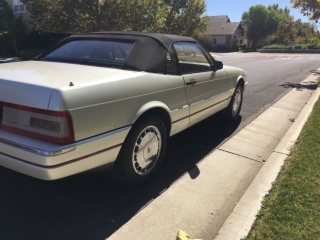 1992 cadillac allante convertible*one owner* car pearl white black interior