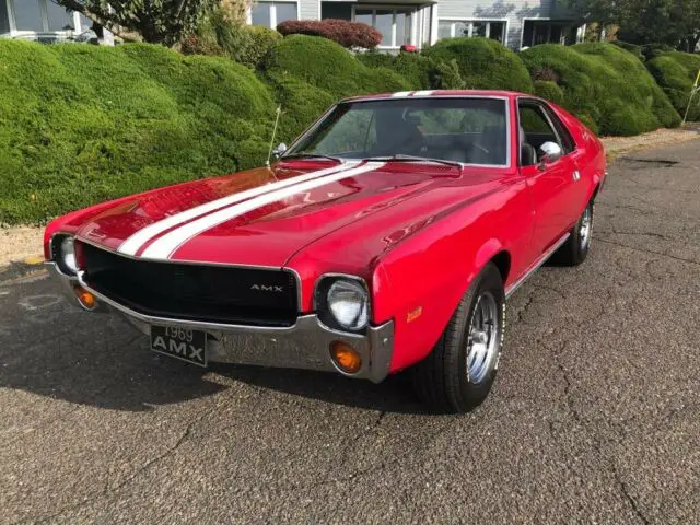 1969 amc amx 343cid v8 go-package red over $40,000 in receipts