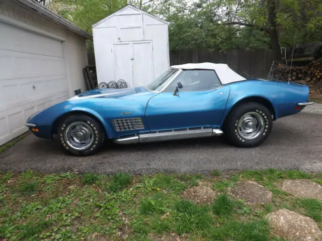 1970 corvette convertible blue with black interior white top 427 muncie 4 speed
