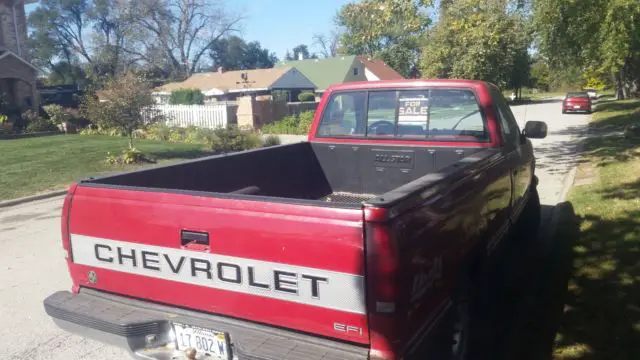 red chevy pickup truck year 1991