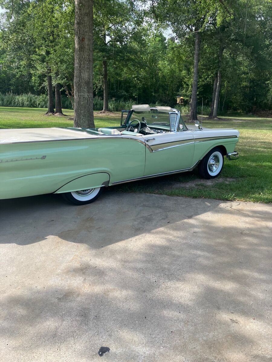 1957 ford skyliner convertible green rwd automatic fairlane 500