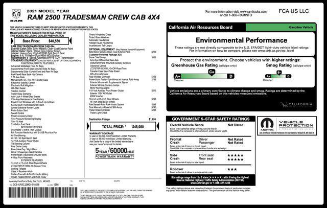 2021 ram 2500 tradesman crew cab 4x4 6'4' box