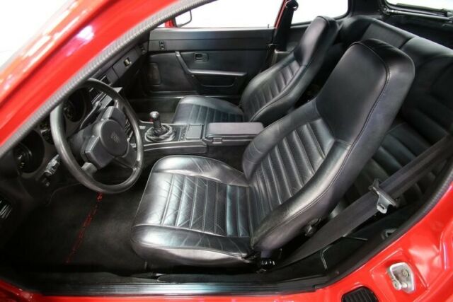 classic vintage german sports car guards red black leather interior