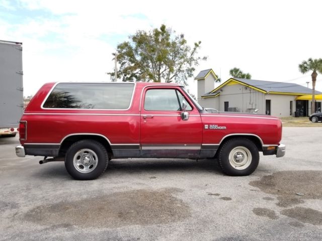 1989 dodge ramcharger 150 v8 2 door 4x2 florida no reserve!