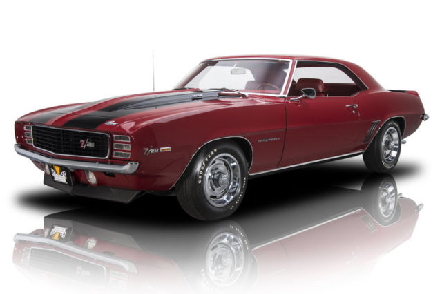 1969 chevrolet camaro z/28 rs 45990 miles garnet red hardtop 302 v8 4 speed manu