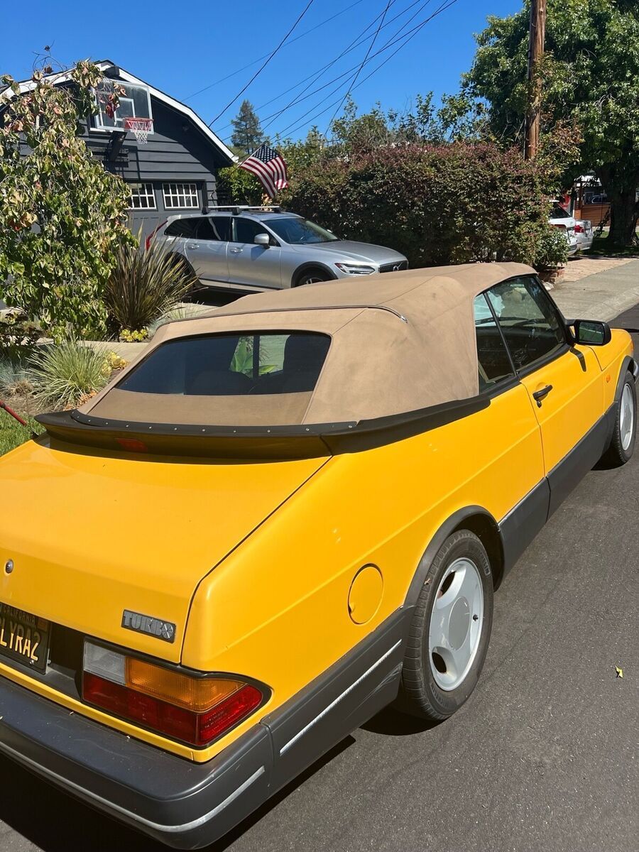 1991 saab 900 convertible yellow monte carlo