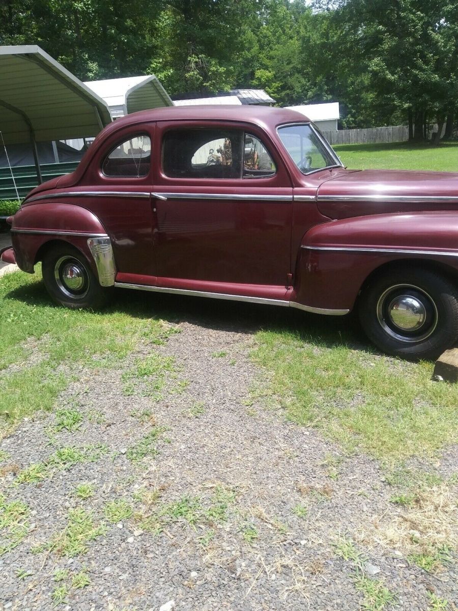 1947 ford super deluxe red rwd manual coupe