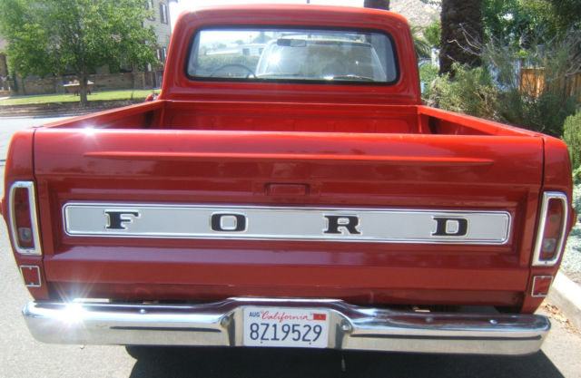 rare! classic ford f100 custom 1970 cherry red pick-up truck mostly original