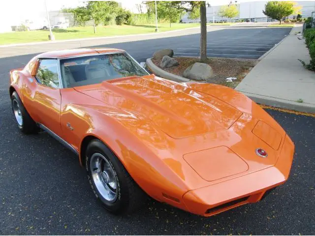 1974 chevrolet corvette coupe l-82 4 speed manual t-tops orange rare find