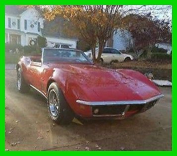 1969 chevrolet corvette stingray convertible 350 v8 4-spd manual rwd sport rims