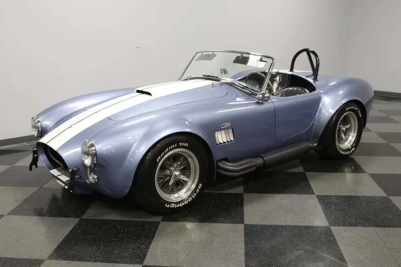 stroker manual transmission blue white stripes black interior roadster