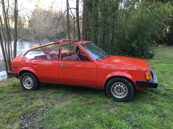 very rare & custom 1984 dodge omni. chop top. roll bar. runs and drives. no res!