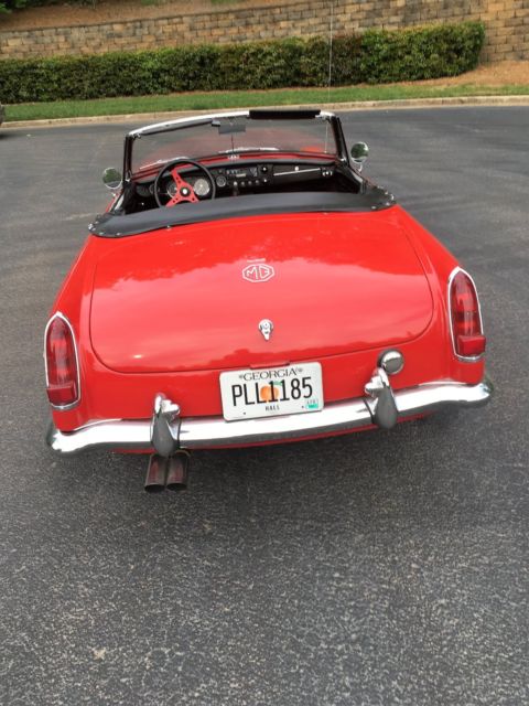1967 red classic mgb convertible