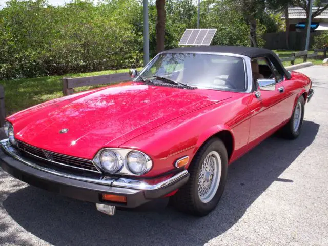 1989 jaguar xjs v-12 convertible stunning red & black, beige leather!