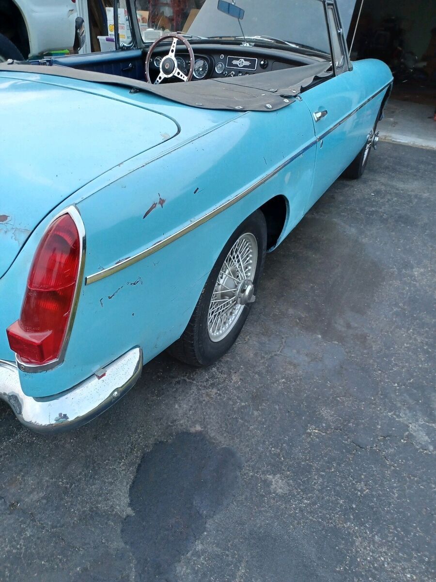 1965 mg b convertible blue rwd manual pull handle