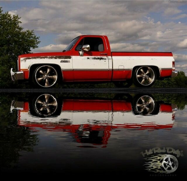 slick slammed squarebody silverado chevy c10 hot rat street rod patina pickup ac