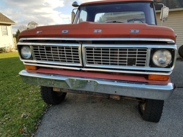 1970 ford pickup 4x4, f250 high boy custom,fire truck, ford 360, stepside pickup