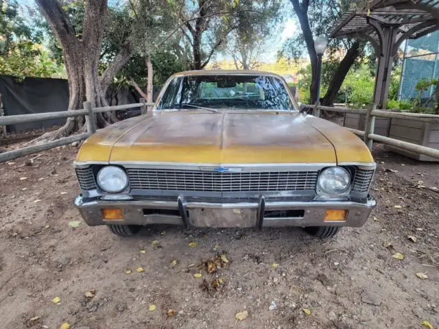1972 chevrolet nova sedan yellow rwd automatic custom