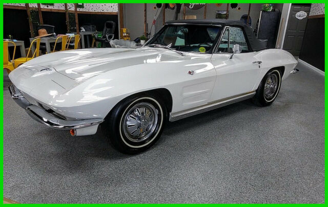 1964 chevrolet corvette convertible 327 v8 48,000 mi 4-spd manual new soft top