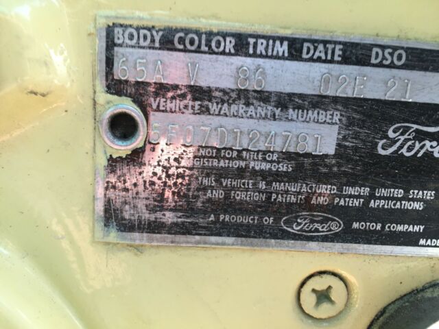 1964 1/2 ford mustang d code nos matching