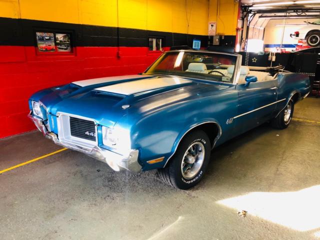 1971 oldsmobile 442 convertible viking blue real w-25 car original paint 1 owner