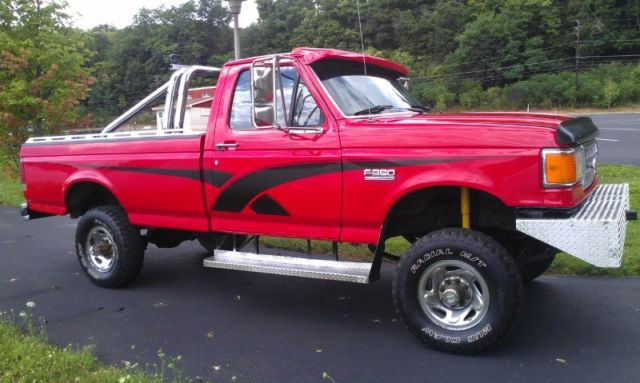 ford 1989 f-350xlt lariat 4x4 7.3 idi turbo diesel 5 speed 8'bed roll bar clean