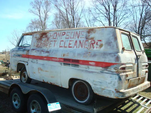 1962 chevrolet corvair panel van. western body with patina