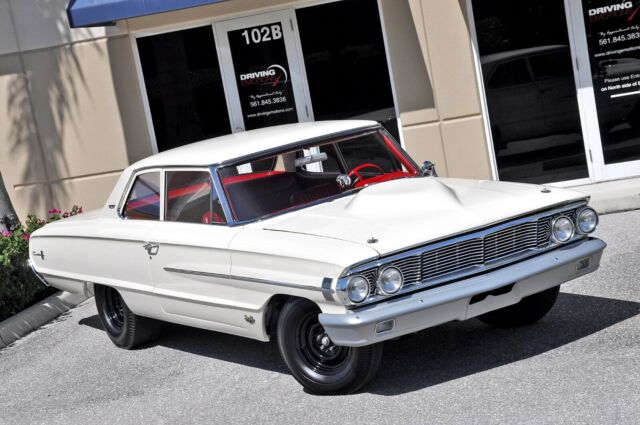 1964 ford galaxie custom 500! wimbledon white/red! 427 v8! 4-speed! collector!!