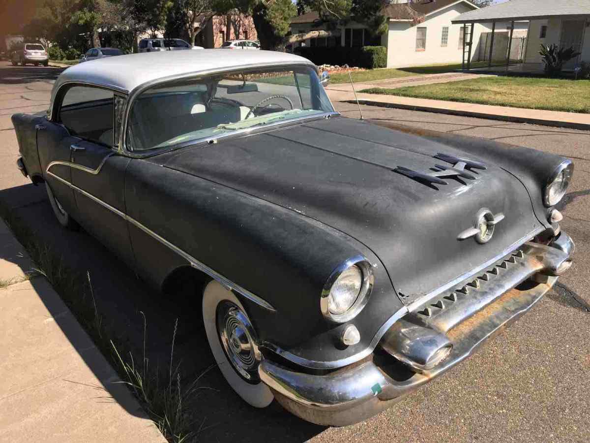 1955 oldsmobile 88 sedan black rwd automatic holiday