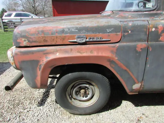 1959 ford f100 custom cab wrap around rear window shortbed pickup truck