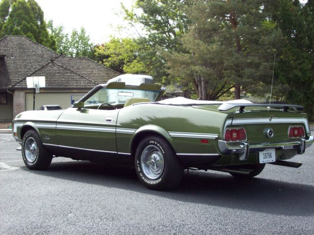 1973 ford mustang convertible 351 cleveland numbers matching "mean green stang"!