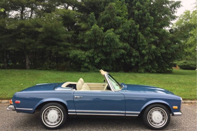 1971 mercedes benz 280sl 17109 miles blue convertible 6 cylinder automatic