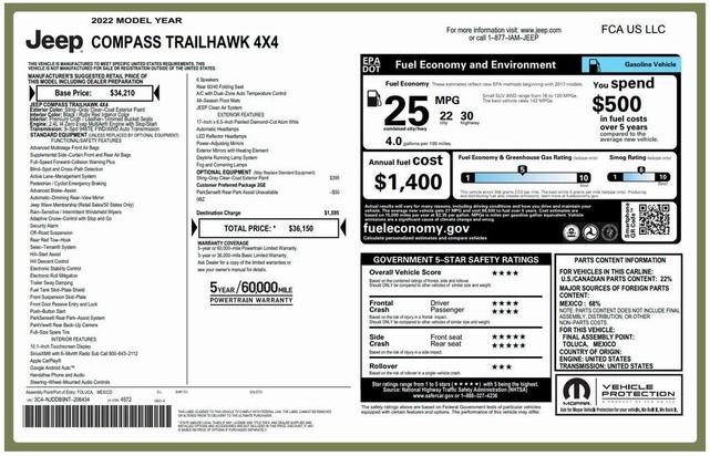 2022 jeep compass trailhawk