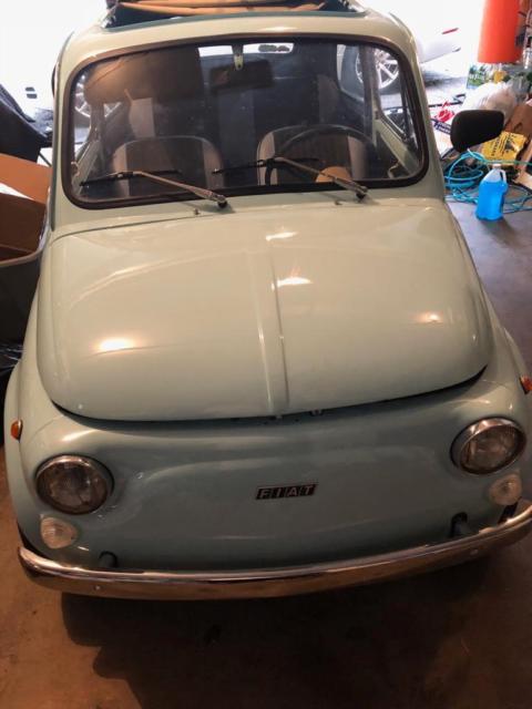 1965 light blue fiat 500