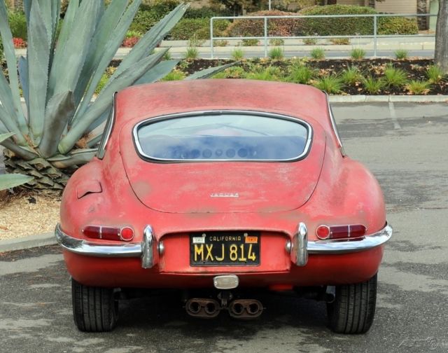 1962 etype 3.8 l series 1 fhc black california plates #match engine carmen red