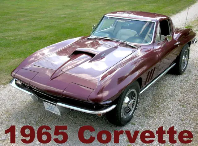 1965 chevrolet corvette coupe l79 327/350hp low mileage c2 leather 65