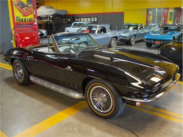 1966 tuxedo black corvette convertible with silver interior, l72 427/425hp, 4-sp
