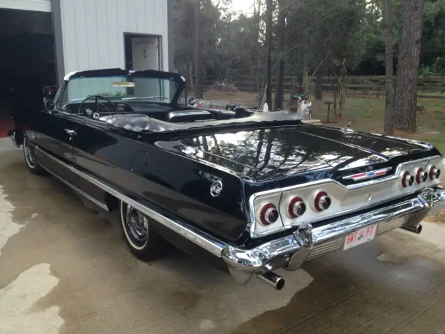 63 impala ss "409 convertible black/black,auto,great condition,pwr st