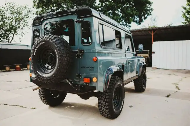 1992 land rover defender 90 redone in keswick green and beluga black