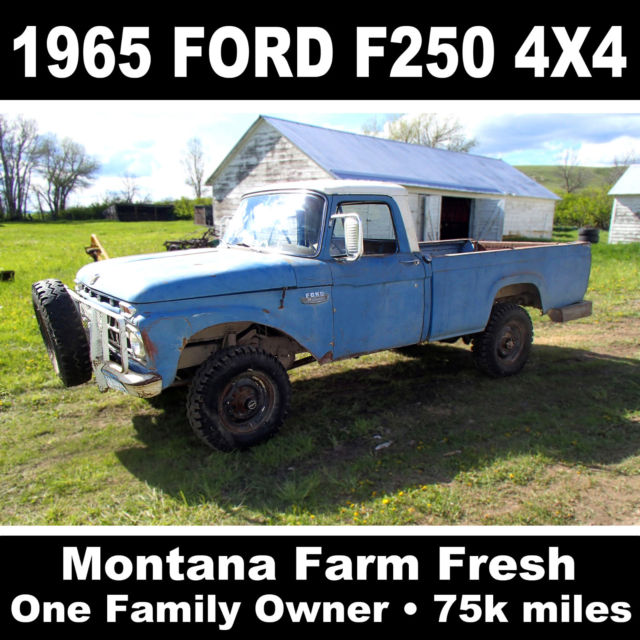 1965 ford f250 3/4 ton 4x4 • montana farm fresh • stored indoors • 352 cid v-8