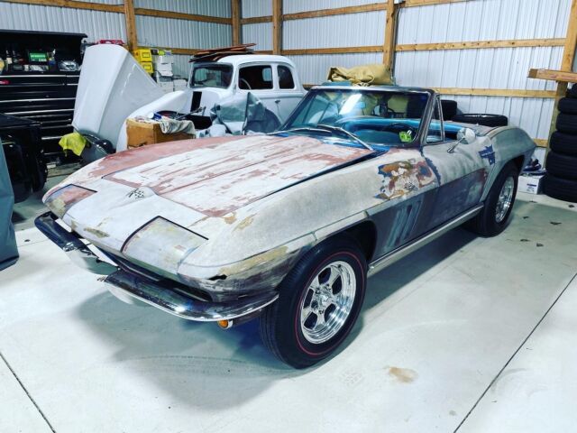 1966 chevrolet corvette 327 convertible blue roadster