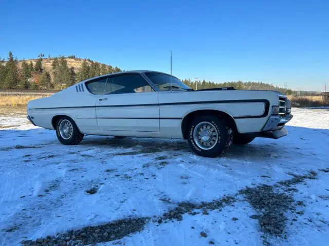 1969 ford torino coupe white rwd automatic gt